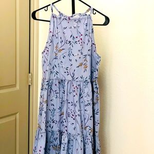 Cool cotton shoulder tie summer floral dress